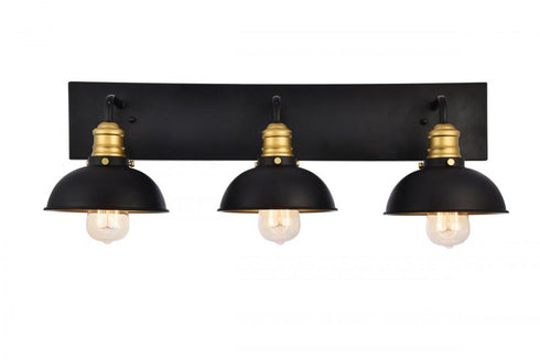 Elegant Lighting 3 Light Anders Collection Wall Sconce D27 H8.3 Lt:3 in Black and Brass Finish Model: LD8004W27BK