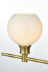 Elegant Lighting 3 Light Collier 3 Light in Satin Gold and Frosted White Glass Wall Sconce Model: LD2319SG