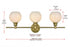 Elegant Lighting 3 Light Collier 3 Light in Satin Gold and Frosted White Glass Wall Sconce Model: LD2319SG