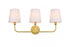 Elegant Lighting 3 Light Colson 3 Light in Black and Clear Bath Sconce Model: LD7322W26BLK