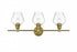Elegant Lighting 3 Light Gene 3 Light in Satin Gold and Clear Glass Wall Sconce Model: LD2316SG
