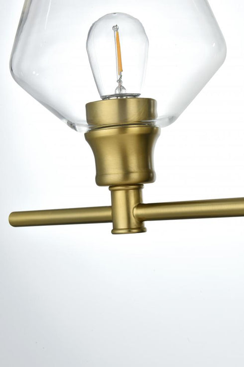 Elegant Lighting 3 Light Gene 3 Light in Satin Gold and Clear Glass Wall Sconce Model: LD2316SG