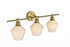 Elegant Lighting 3 Light Gene 3 Light in Satin Gold and Frosted White Glass Wall Sconce Model: LD2317SG