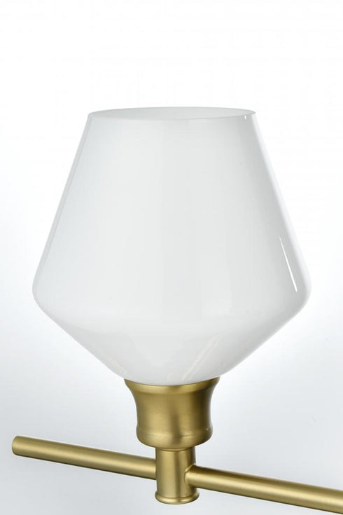 Elegant Lighting 3 Light Gene 3 Light in Satin Gold and Frosted White Glass Wall Sconce Model: LD2317SG