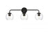 Elegant Lighting 3 Light Genesis 3 Light in Black and Clear Bath Sconce Model: LD7321W28BLK