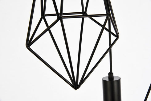 Elegant Lighting 3 Light Jago Collection Pendant D16.0 H30.4 Lt:3 in Black Finish Model: LDPD2108
