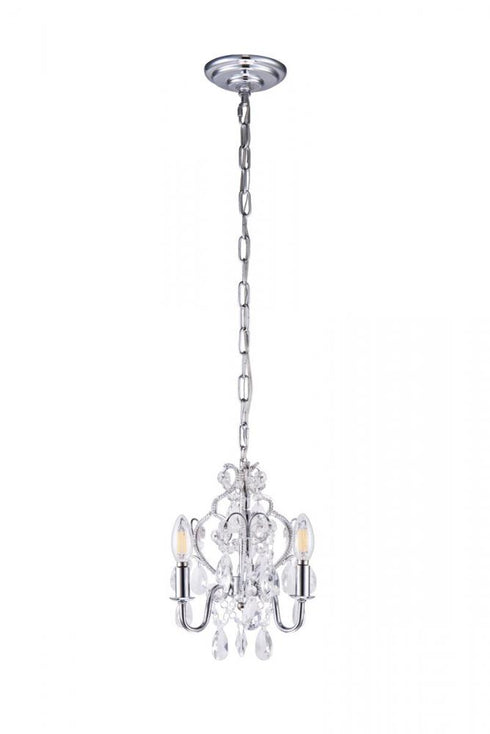 Elegant Lighting 3 Light Karter Collection Pendant D9.5 H12.2 Lt:3 polished Black Finish Model: LD5019D9BK