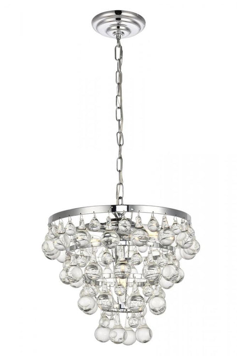 Elegant Lighting 3 Light Kora Collection Pendant D13 H10.9 Lt:3 in Chrome Finish Model: LD5016D13C