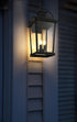 Elegant Lighting 3 Light Luz 24 inch Outdoor Wall sconce in Black in Black and Clear Finish Model: OD605W24BK