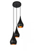 Elegant Lighting 3 Light Nora Collection Pendant D14.5 Inch H11.5 Inch Lt:3 in Black finish Model: LDPD2000