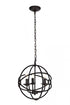 Elegant Lighting 3 Light Octavia Collection Pendant D14 H15 Lt:3 Dark brown Finish Model: LD4006D14DB