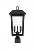 Elegant Lighting 3 Light Riggs 8 x 18 inch Outdoor Post Light in Black Model: OD502P18BK