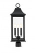 Elegant Lighting 3 Light Shepard 8 x 23.5 inch Outdoor Post Light in Black Model: OD503P24BK