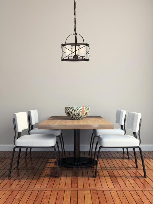 Elegant Lighting 3 Light Wren Collection Pendant D15.8 H17.3 Lt:3 Dark Copper Brown and frosted white Finish in Dark Copper Brown and White Finish Model: LD5013D16DCB