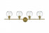 Elegant Lighting 4 Light Collier 4 Light in Satin Gold and Clear Glass Wall Sconce Model: LD2322SG