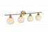 Elegant Lighting 4 Light Collier 4 Light in Satin Gold and Frosted White Glass Wall Sconce Model: LD2323SG