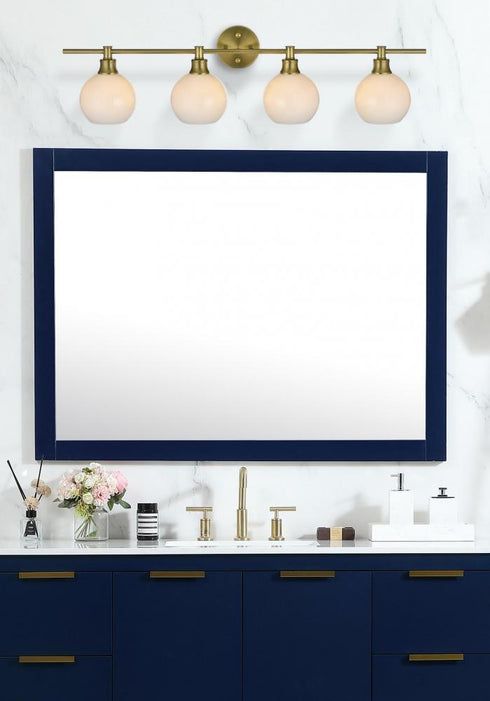 Elegant Lighting 4 Light Collier 4 Light in Satin Gold and Frosted White Glass Wall Sconce Model: LD2323SG