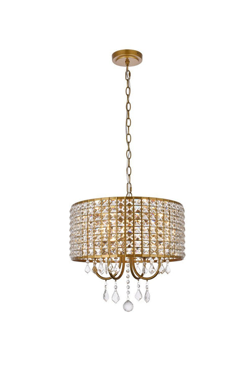 Elegant Lighting 4 Light Elise 14 inch pendant in black Model: LD713D14BK