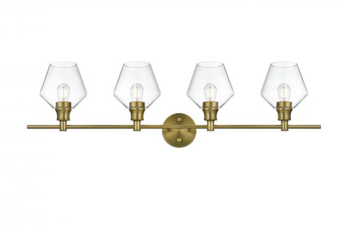 Elegant Lighting 4 Light Gene 4 Light in Satin Gold and Clear Glass Wall Sconce Model: LD2320SG