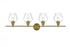 Elegant Lighting 4 Light Gene 4 Light in Satin Gold and Clear Glass Wall Sconce Model: LD2320SG
