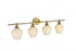 Elegant Lighting 4 Light Gene 4 Light in Satin Gold and Frosted White Glass Wall Sconce Model: LD2321SG