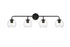 Elegant Lighting 4 Light Genesis 4 Light in Black and Clear Bath Sconce Model: LD7321W37BLK