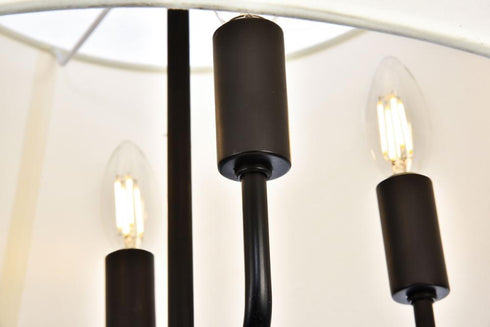 Elegant Lighting 4 Light Maple Collection Pendant D17 H13.75 Lt:4 in Black Finish Model: LD6009D17BK