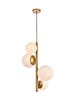 Elegant Lighting 4 Light Wells 18 inch pendant in black with white shade in Black and White Finish Model: LD655D18BK