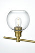 Elegant Lighting 5 Light Collier 5 Light in Satin Gold and Clear Glass Wall Sconce Model: LD2326SG
