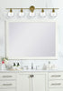 Elegant Lighting 5 Light Collier 5 Light in Satin Gold and Clear Glass Wall Sconce Model: LD2326SG