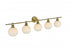 Elegant Lighting 5 Light Collier 5 Light in Satin Gold and Frosted White Glass Wall Sconce Model: LD2327SG