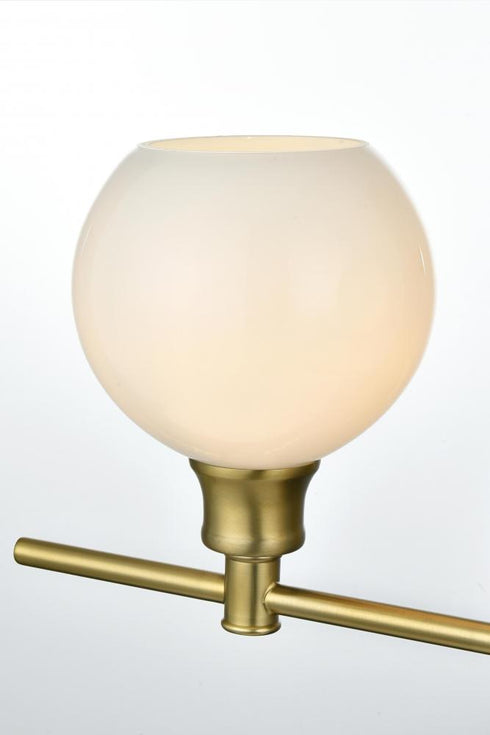 Elegant Lighting 5 Light Collier 5 Light in Satin Gold and Frosted White Glass Wall Sconce Model: LD2327SG