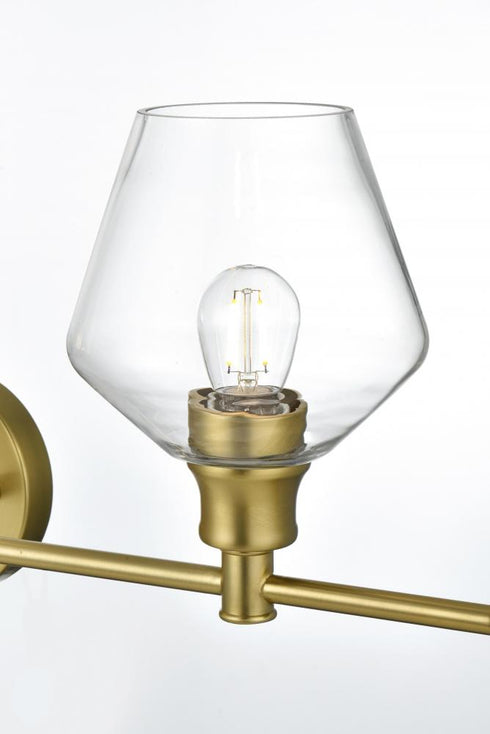 Elegant Lighting 5 Light Gene 5 Light in Satin Gold and Clear Glass Wall Sconce Model: LD2324SG