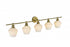 Elegant Lighting 5 Light Gene 5 Light in Satin Gold and Frosted White Glass Wall Sconce Model: LD2325SG