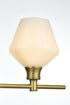 Elegant Lighting 5 Light Gene 5 Light in Satin Gold and Frosted White Glass Wall Sconce Model: LD2325SG