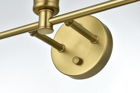 Elegant Lighting 5 Light Gene 5 Light in Satin Gold and Frosted White Glass Wall Sconce Model: LD2325SG