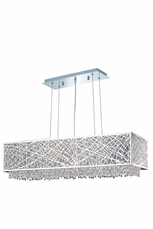 Elegant Lighting 6 Light 1791 Moda Collection Hanging Fixture With Metal Shade L41 Inch W13 Inch H11 Inch Lt:6 in Chrome Finish (Royal Cut Model: 1791D41C-CL03/RC