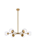 Elegant Lighting 6 Light Briggs 36 inch pendant in black with clear shade in Black and Clear Finish Model: LD642D36BK
