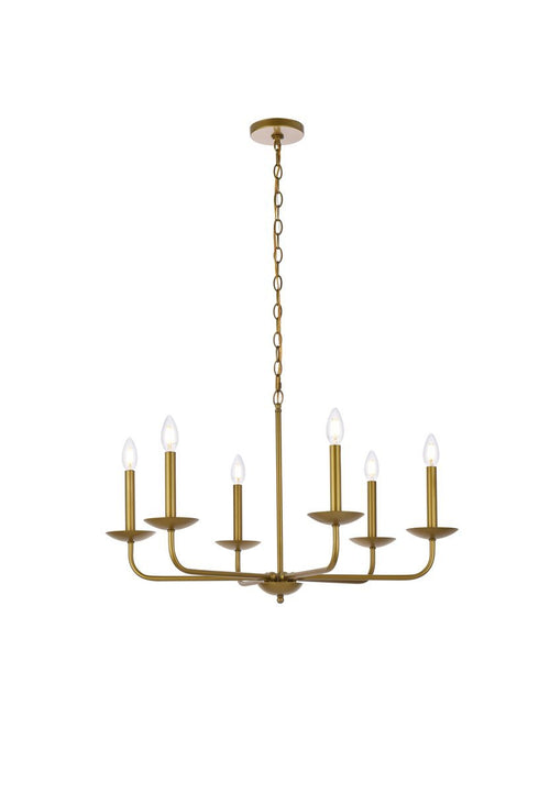 Elegant Lighting 6 Light Cohen 30 inch pendant in black Model: LD812D30BK