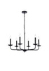 Elegant Lighting 6 Light Cohen 30 inch pendant in black Model: LD812D30BK