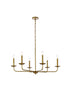 Elegant Lighting 6 Light Cohen 36 inch pendant in black Model: LD812D36BK