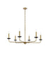 Elegant Lighting 6 Light Cohen 42 inch pendant in black Model: LD812D42BK
