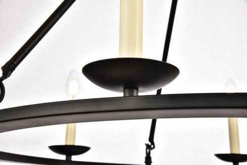 Elegant Lighting 6 Light Maine Collection Chandelier D32.4 H23.25 Lt:6 in Black Finish Model: LD6010D32BK