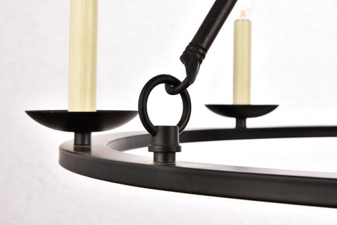 Elegant Lighting 6 Light Maine Collection Chandelier D32.4 H23.25 Lt:6 in Black Finish Model: LD6010D32BK