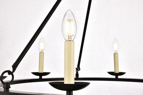 Elegant Lighting 6 Light Maine Collection Chandelier D32.4 H23.25 Lt:6 in Black Finish Model: LD6010D32BK