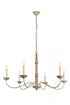 Elegant Lighting 6 Light Merritt Collection Chandelier D35 H21.6 Lt:6 in Weathered Dove Finish Model: LD6007D35WD