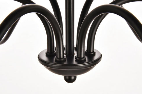 Elegant Lighting 6 Light Rohan Collection Chandelier D36 H19 Lt:6 in Matte Black Finish Model: LD5006D36MB