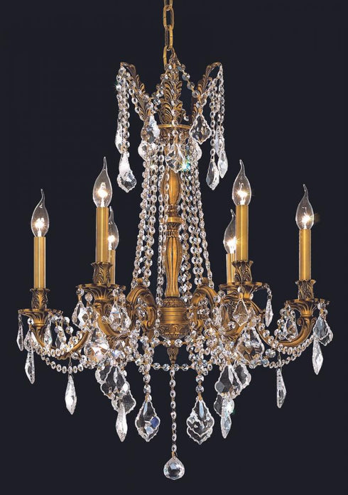 Elegant Lighting 6 Light Rosalia Hang D23 Inch H26 Inch L6 DB G RC in Dark Bronze Finish Model: 9206D23DB-GT/RC