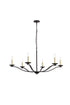 Elegant Lighting 6 Light Trey 36 inch pendant in black Model: LD641D36BK