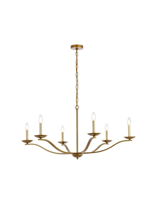 Elegant Lighting 6 Light Trey 36 inch pendant in black Model: LD641D36BK